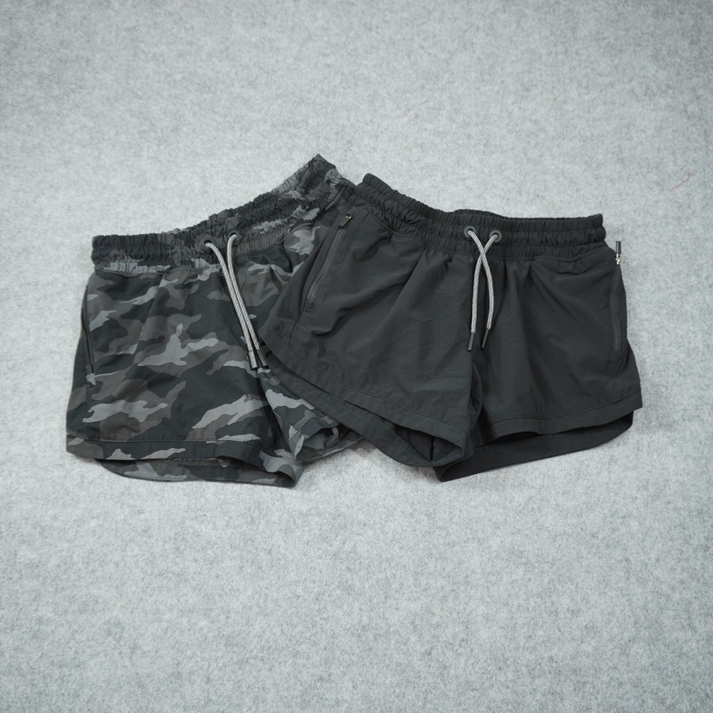 Athleta Girl Size Large 12 Shorts Bundle Black and Grey Camo Activewear Gym